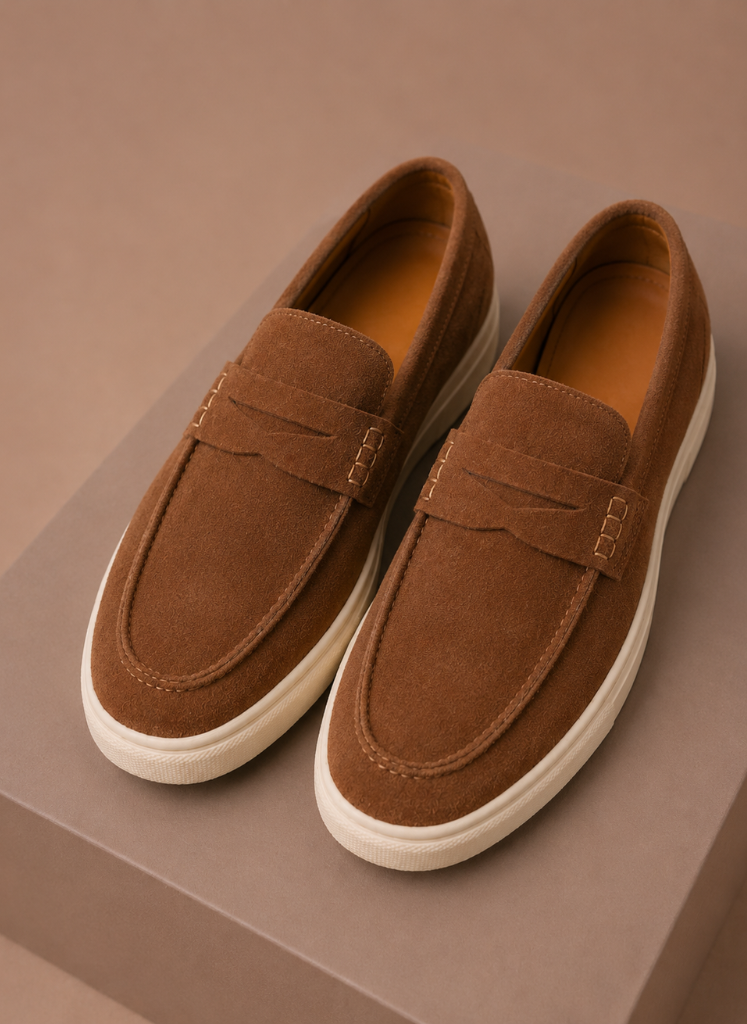 Men's Suede Penny Loafers – Premium Lightweight Slip-On