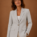 Women's Tailored Blazer - Single-Button Long-Sleeve Jacket