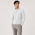 Men's Quarter Zip Knit Sweater Lightweight Warm Pullover
