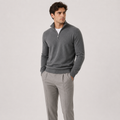 Men's Quarter Zip Knit Sweater Lightweight Warm Pullover