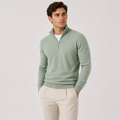 Men's Quarter Zip Knit Sweater Lightweight Warm Pullover
