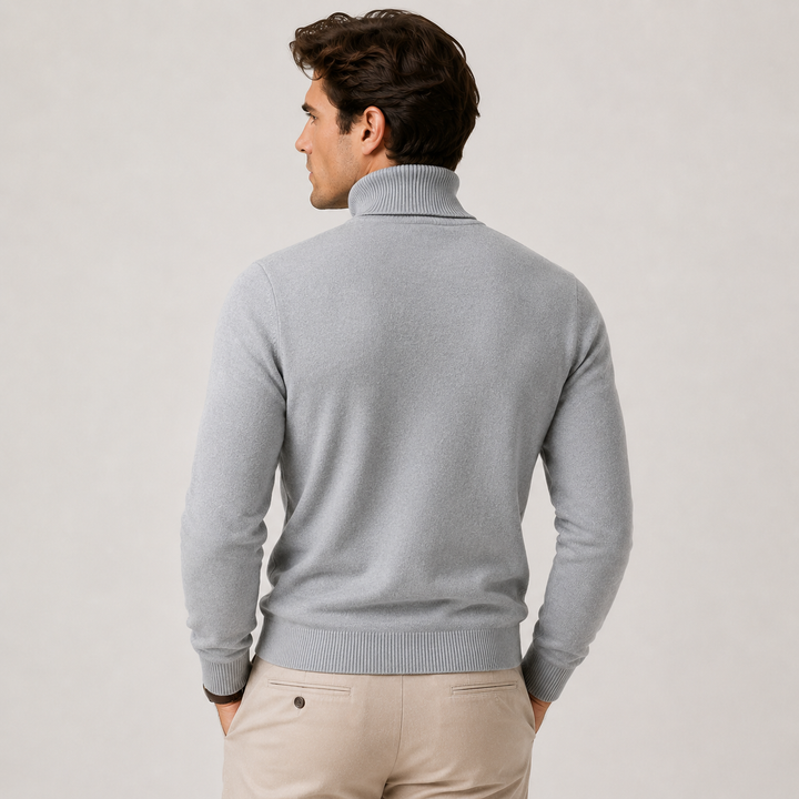 Men's Knit Turtleneck Sweater Classic Winter Casual Pullover