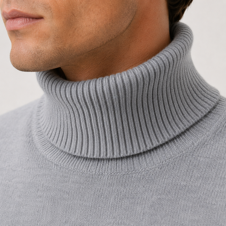 Men's Knit Turtleneck Sweater Classic Winter Casual Pullover