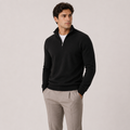 Men's Quarter Zip Knit Sweater Lightweight Warm Pullover