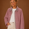 Women’s Barn Jacket - Check Collar Casual Coat