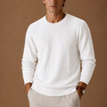 Men's Cable Knit Sweater – Crew Neck Textured Pullover