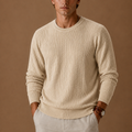 Men's Cable Knit Sweater – Crew Neck Textured Pullover