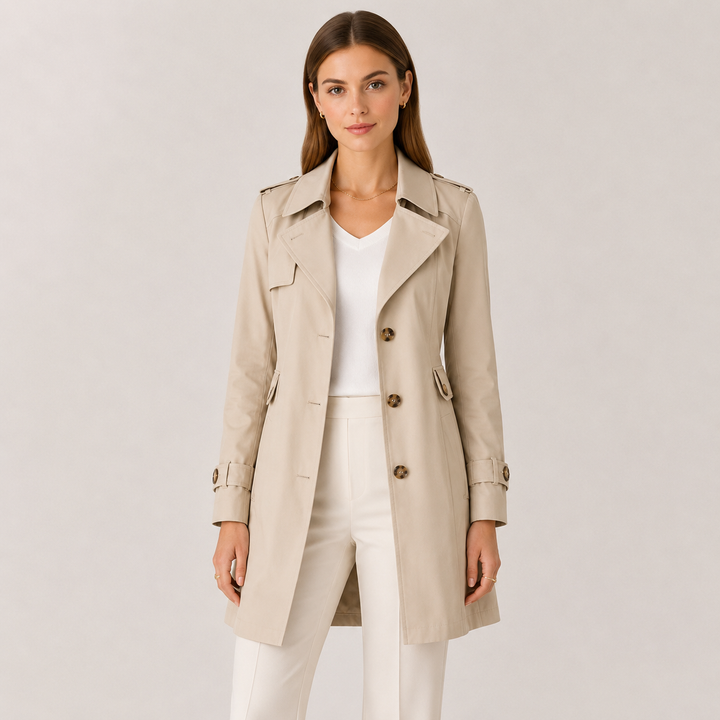 Women’s Trench Coat Classic Collar Lightweight Jacket