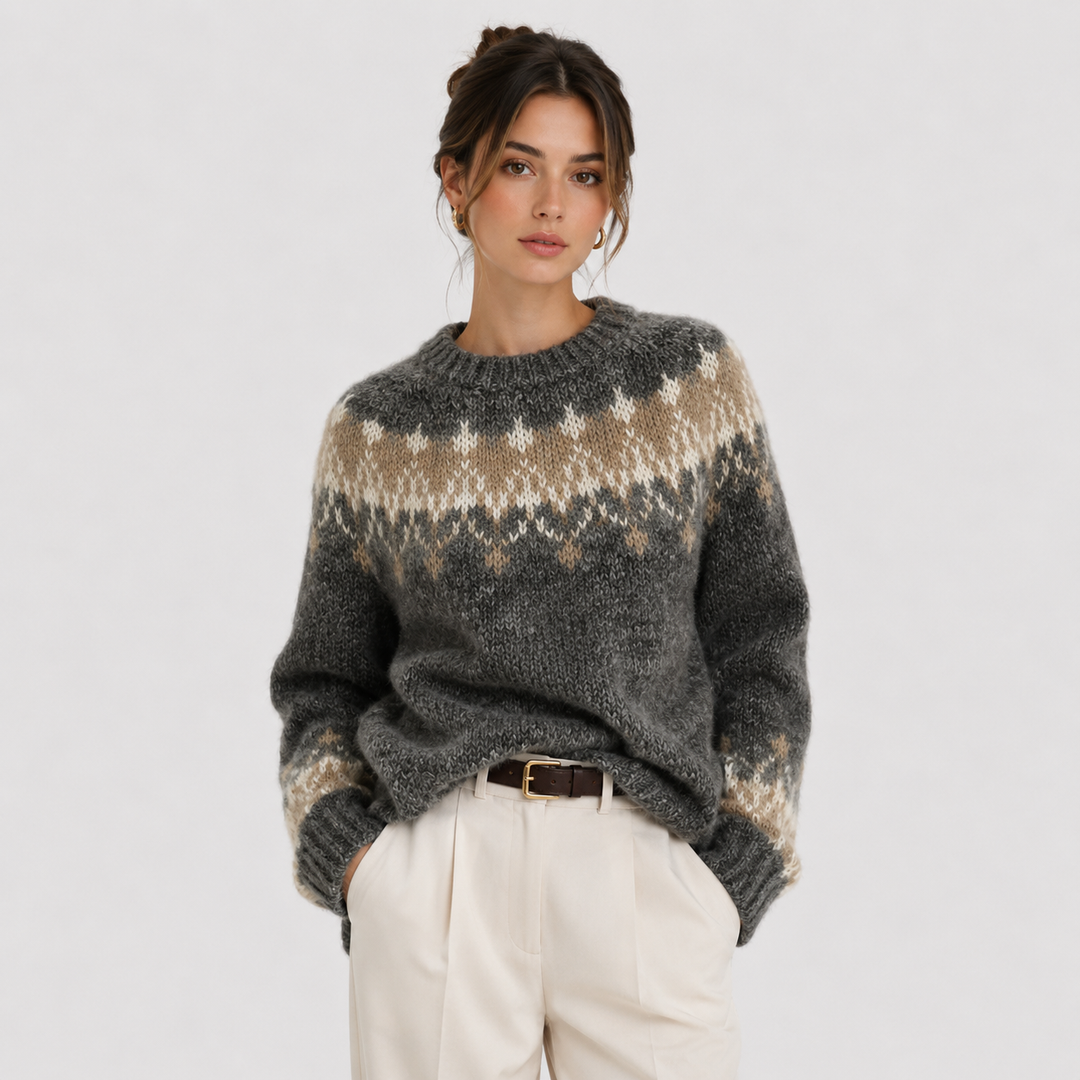 Women's Premium Cashmere Look Pullover Lightweight Warm Knitwear