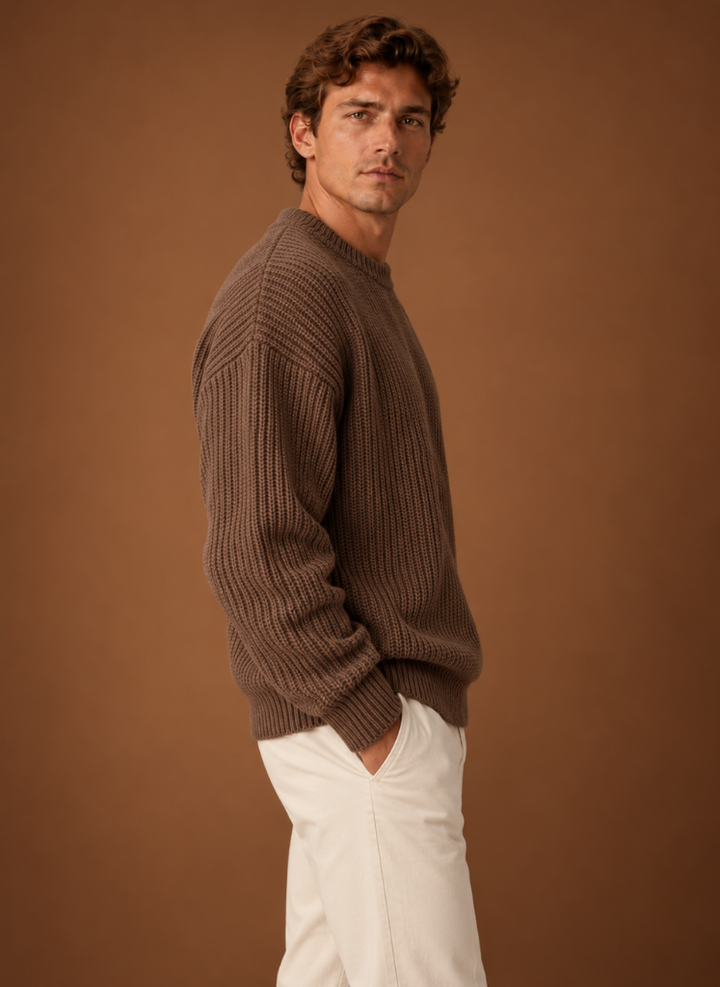 Men's Chunky Knit Crewneck Sweater
