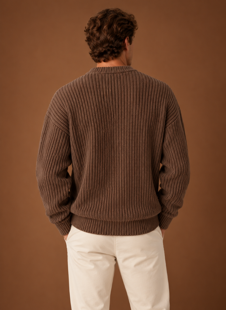 Men's Chunky Knit Crewneck Sweater
