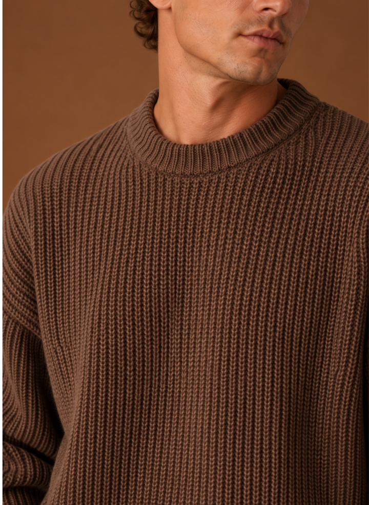 Men's Chunky Knit Crewneck Sweater