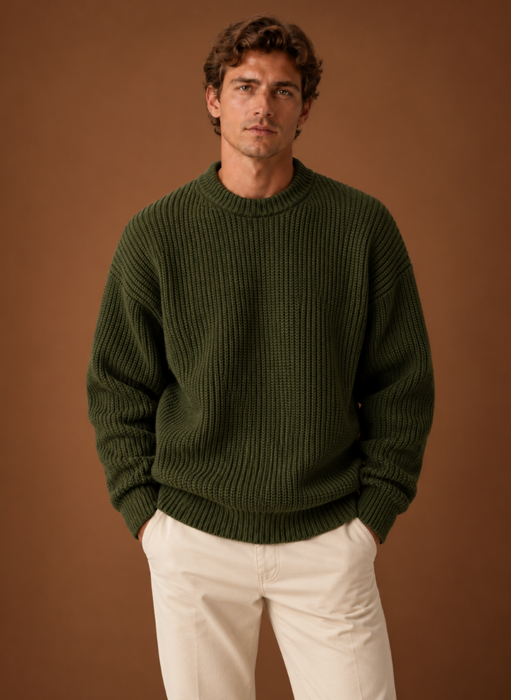 Men's Chunky Knit Crewneck Sweater