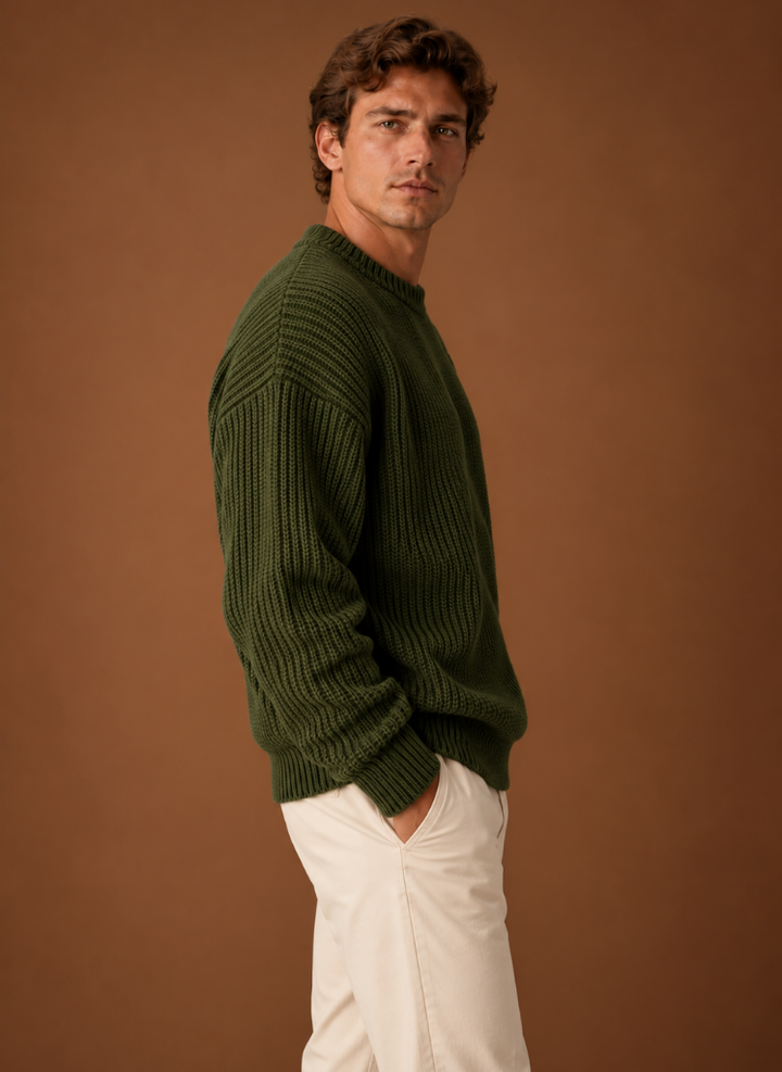 Men's Chunky Knit Crewneck Sweater