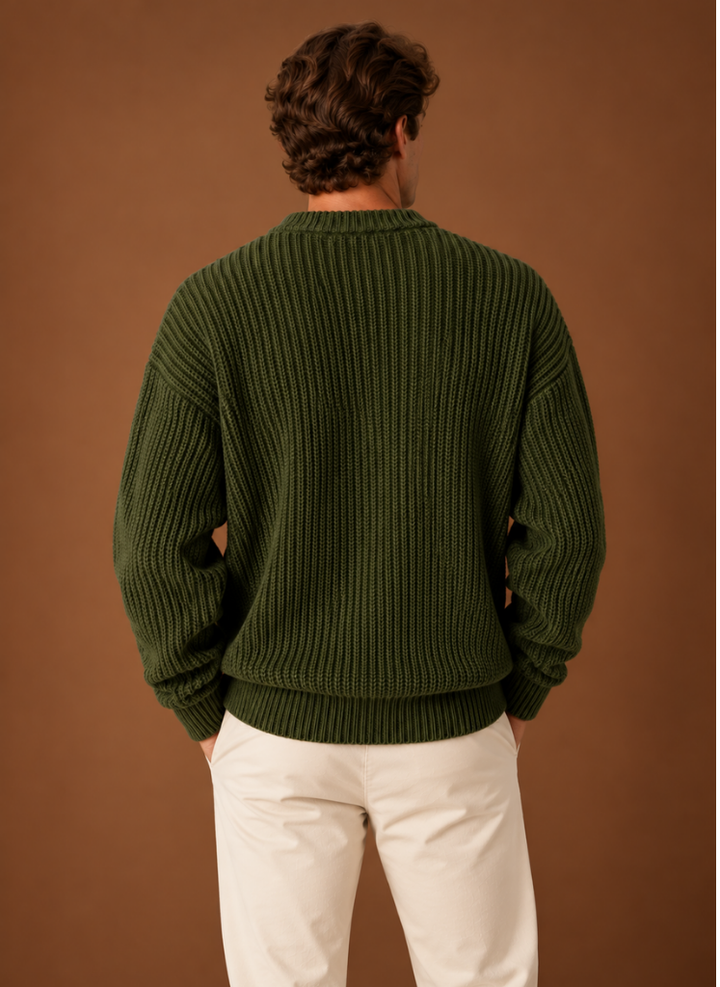 Men's Chunky Knit Crewneck Sweater
