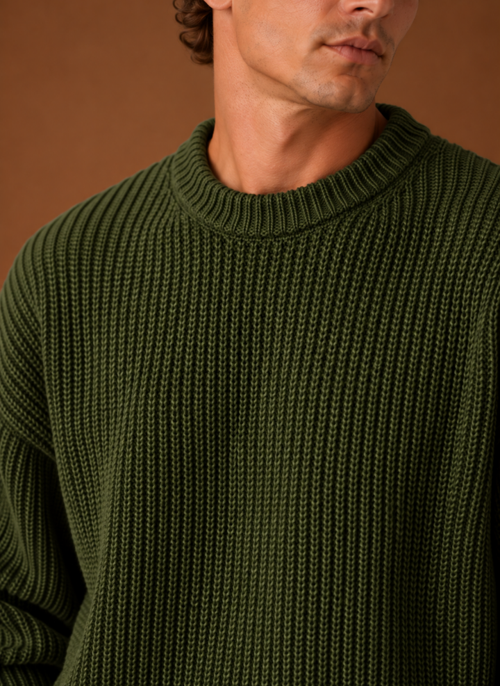 Men's Chunky Knit Crewneck Sweater