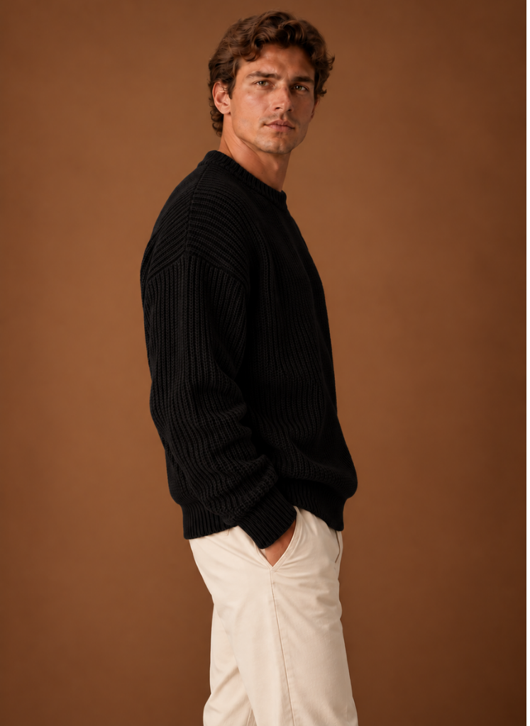 Men's Chunky Knit Crewneck Sweater