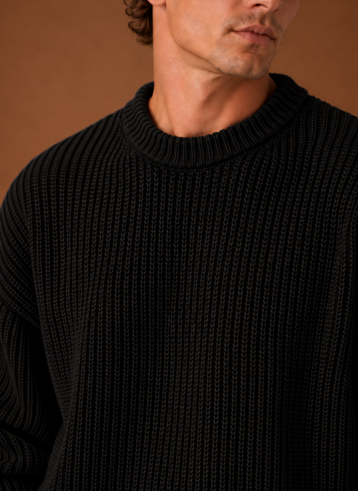 Men's Chunky Knit Crewneck Sweater