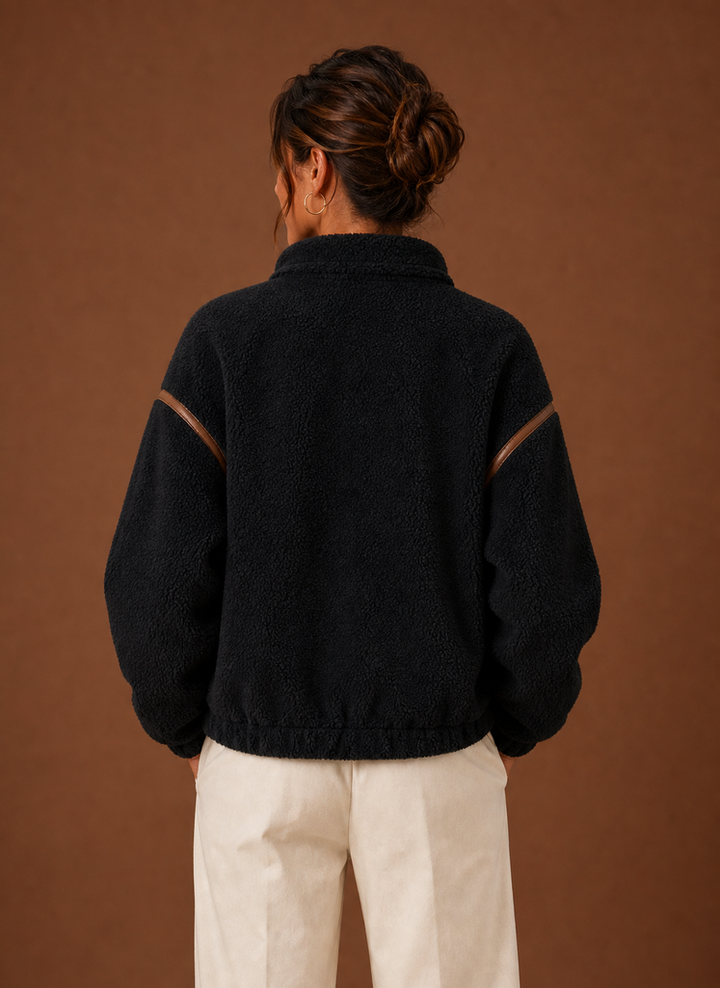 Women’s Sherpa Jacket - Zip-Up Fleece Coat