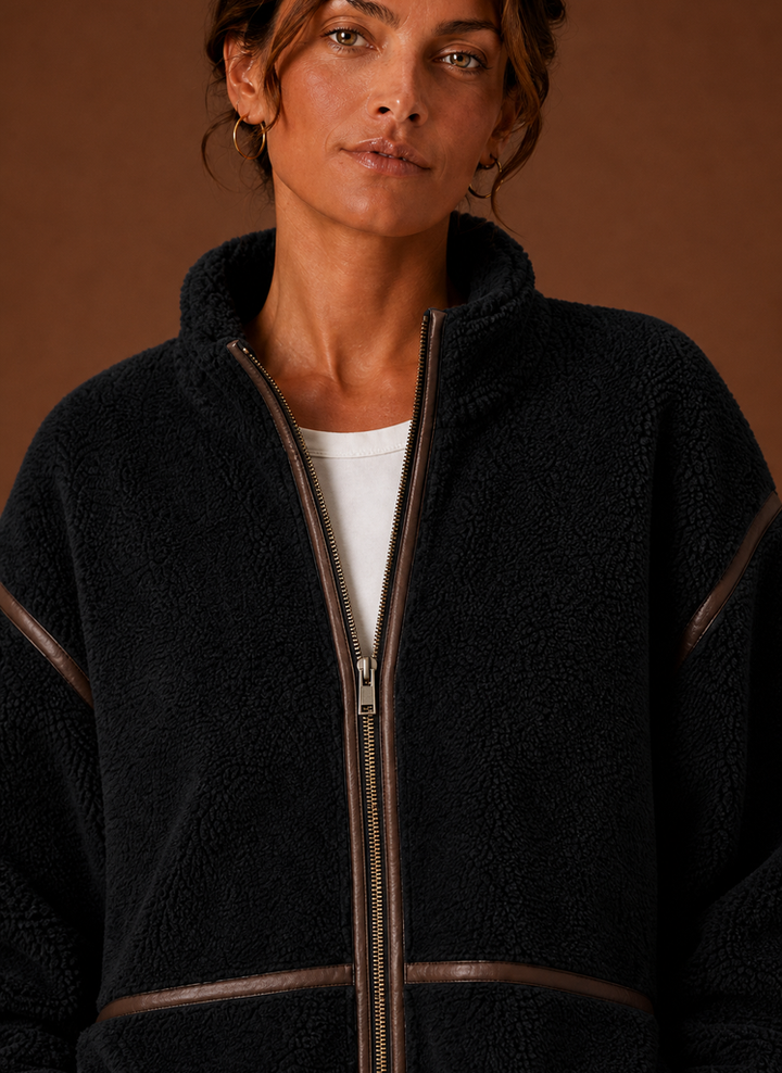 Women’s Sherpa Jacket - Zip-Up Fleece Coat