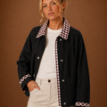 Women’s Barn Jacket - Check Collar Casual Coat