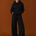 Women's Sweatsuit - Cozy Hoodie & Wide Leg Sweatpants Tracksuit Set