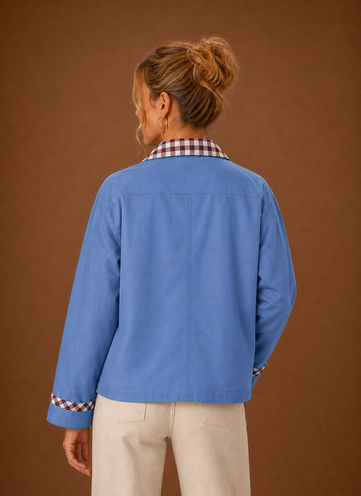 Women’s Barn Jacket - Check Collar Casual Coat