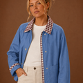 Women’s Barn Jacket - Check Collar Casual Coat