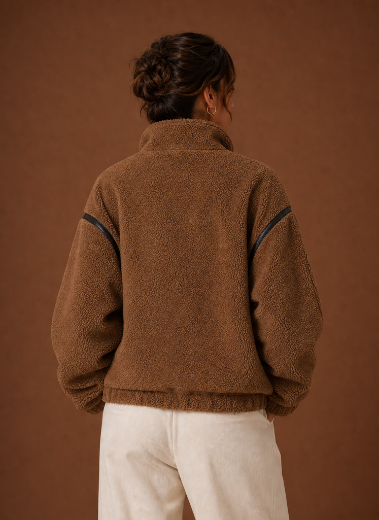 Women’s Sherpa Jacket - Zip-Up Fleece Coat