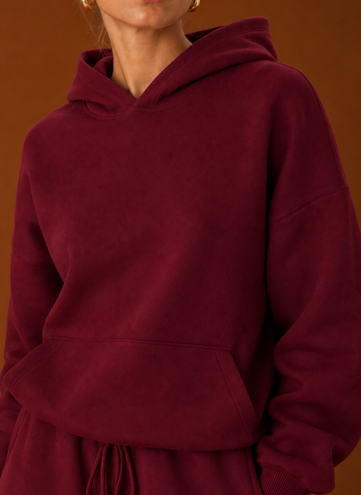 Women's Sweatsuit - Cozy Hoodie & Wide Leg Sweatpants Tracksuit Set