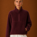 Women’s Sherpa Quarter Zip Pullover – Fleece Oversized Sweatshirt