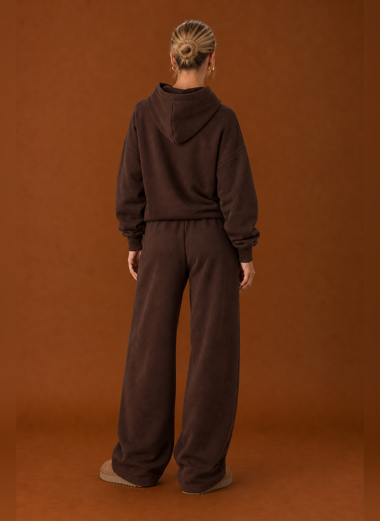 Women's Sweatsuit - Cozy Hoodie & Wide Leg Sweatpants Tracksuit Set