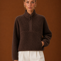 Women’s Sherpa Quarter Zip Pullover – Fleece Oversized Sweatshirt