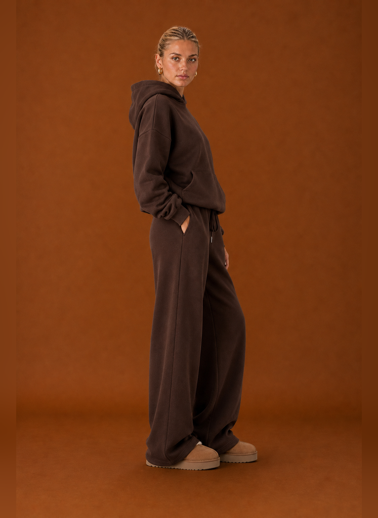 Women's Sweatsuit - Cozy Hoodie & Wide Leg Sweatpants Tracksuit Set