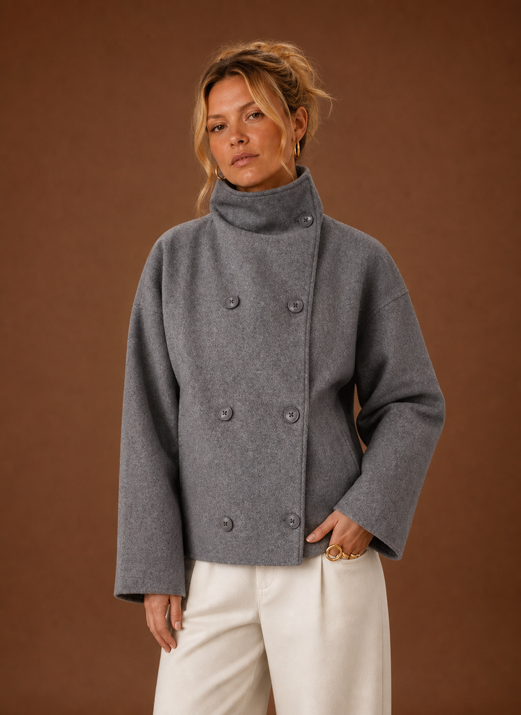 Women's Funnel Neck Jacket - Casual Jacket