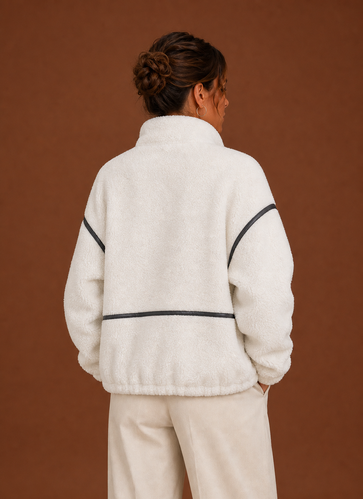 Women’s Sherpa Jacket - Zip-Up Fleece Coat