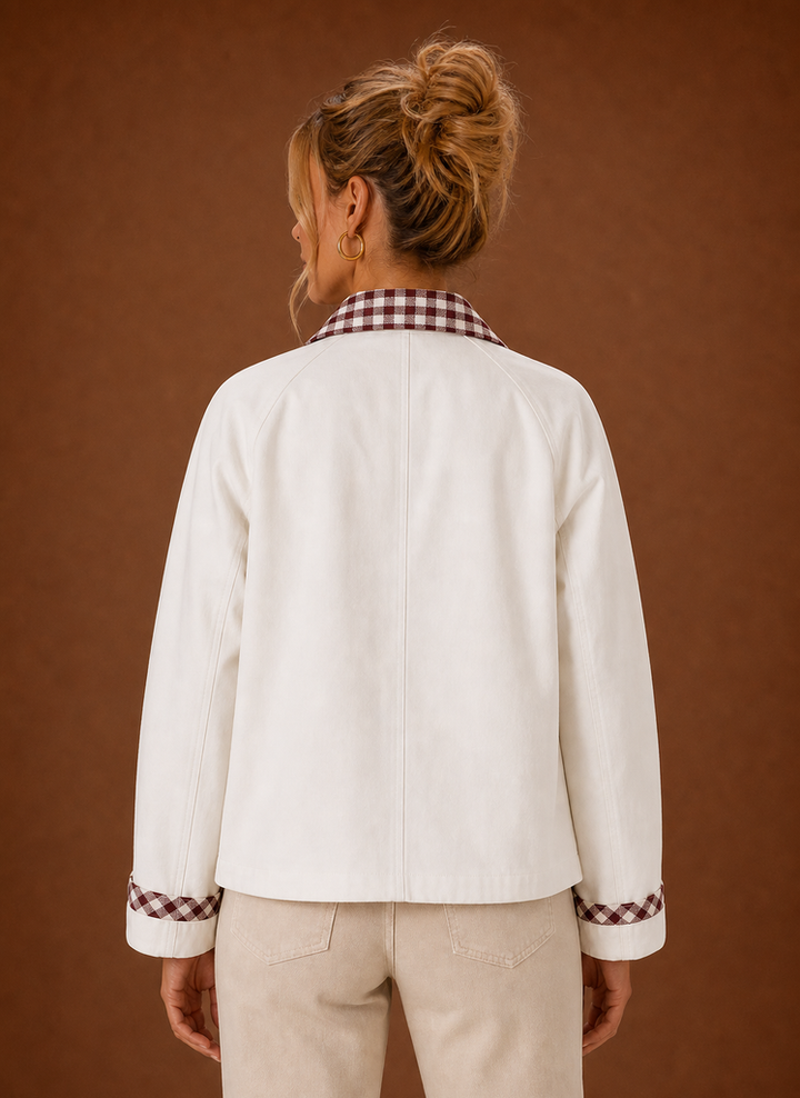 Women’s Barn Jacket - Check Collar Casual Coat