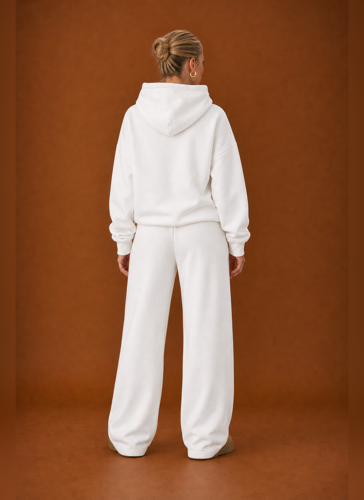 Women's Sweatsuit - Cozy Hoodie & Wide Leg Sweatpants Tracksuit Set