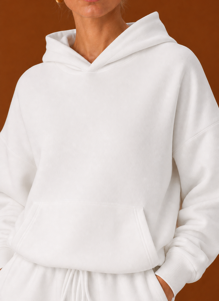 Women's Sweatsuit - Cozy Hoodie & Wide Leg Sweatpants Tracksuit Set