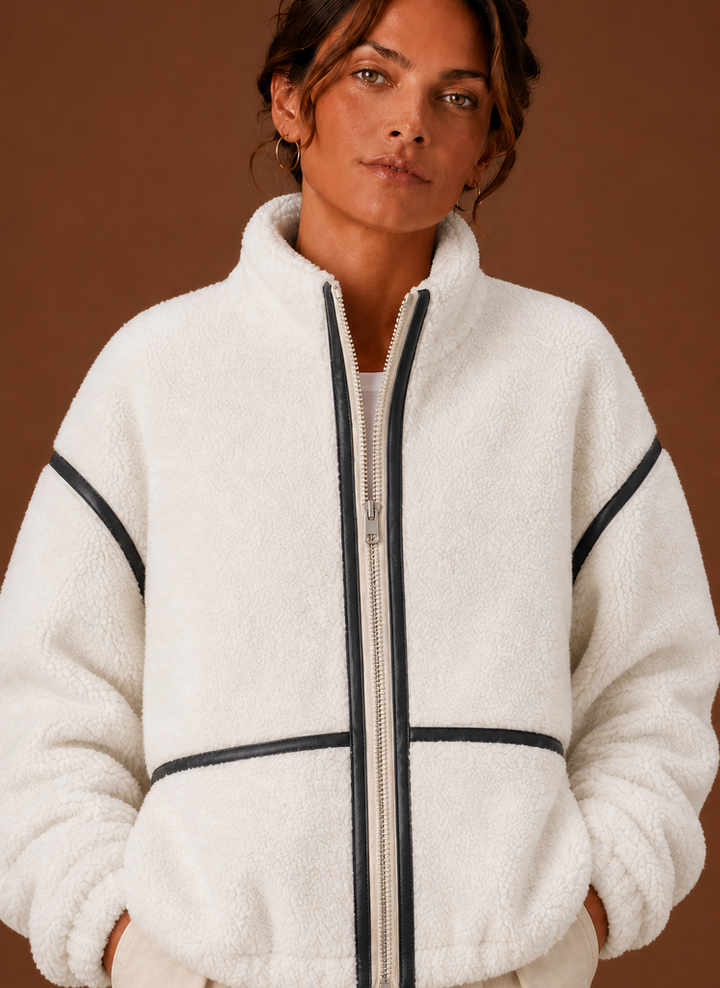 Women’s Sherpa Jacket - Zip-Up Fleece Coat