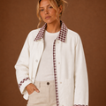 Women’s Barn Jacket - Check Collar Casual Coat