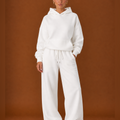Women's Sweatsuit - Cozy Hoodie & Wide Leg Sweatpants Tracksuit Set