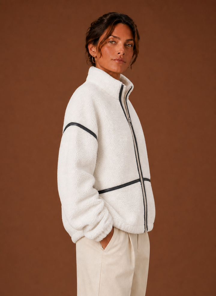 Women’s Sherpa Jacket - Zip-Up Fleece Coat
